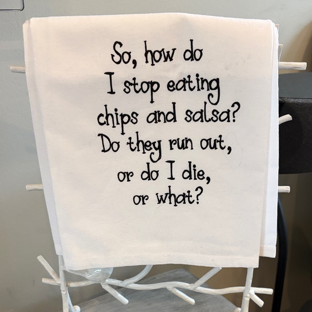 Funny "Chips and Salsa" Kitchen Towel by Ellembee Gift NEW